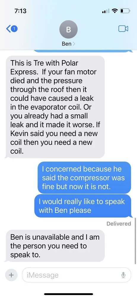 Slide of Polar Express A/C & Heating