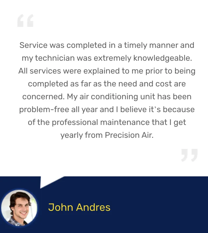 Slide of Precision Air & Plumbing