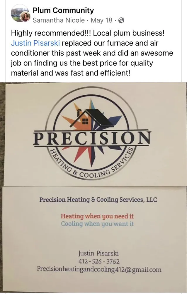 Local air conditioning service near you in Pittsburgh,, PA by Precision Heating & Cooling Services