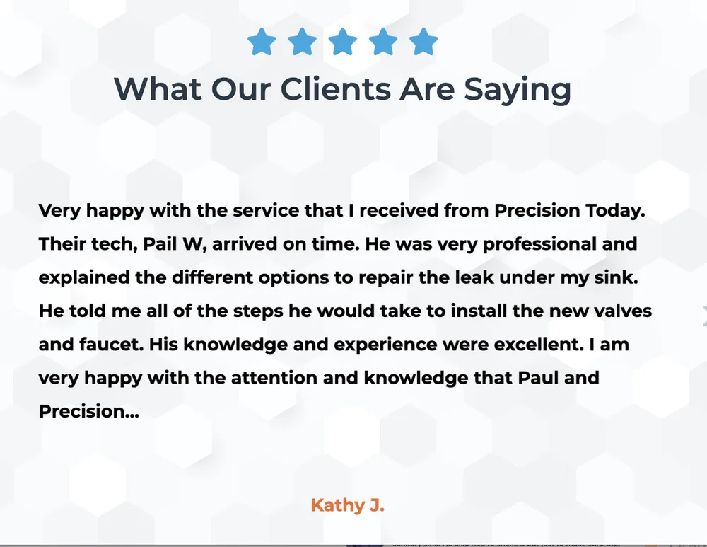 Slide of Precision Today Plumbing Heating Cooling Electrical