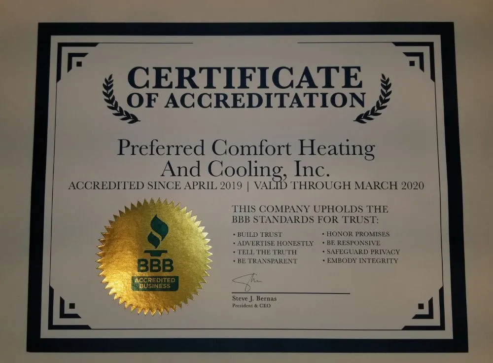 Slide of Preferred Comfort Heating & Cooling