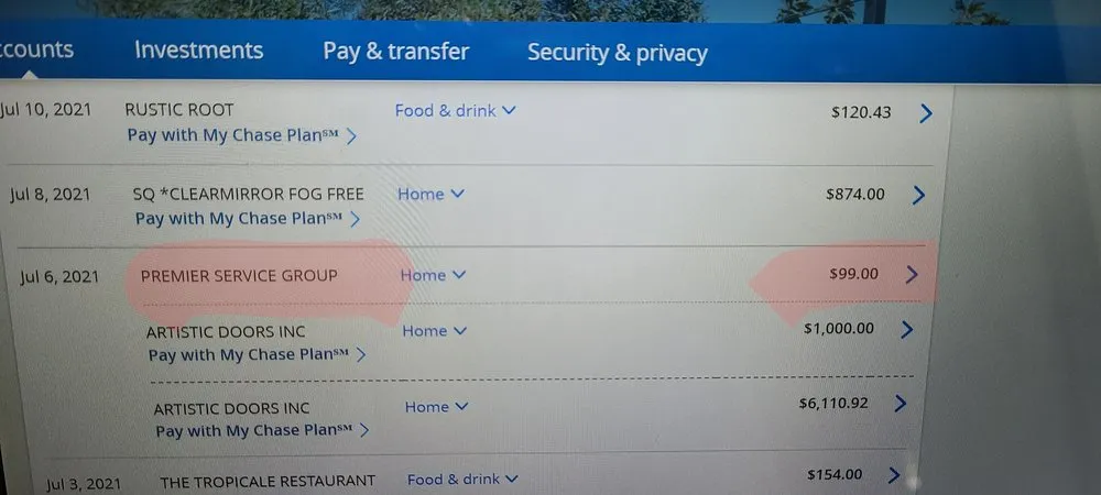 Slide of Premier Service Group