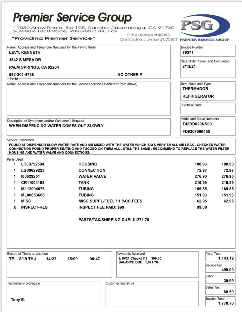 Slide of Premier Service Group