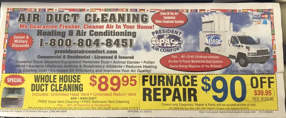 Slide of President Air Comfort