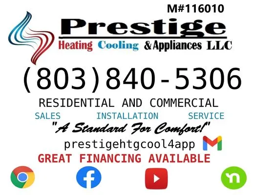 Prestige Heating Cooling and Appliances Logo