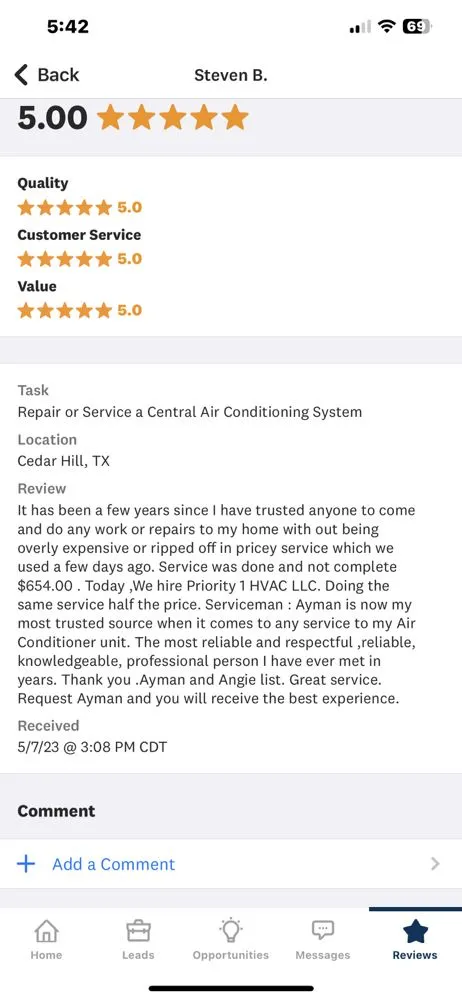 Slide of Priority 1 HVAC