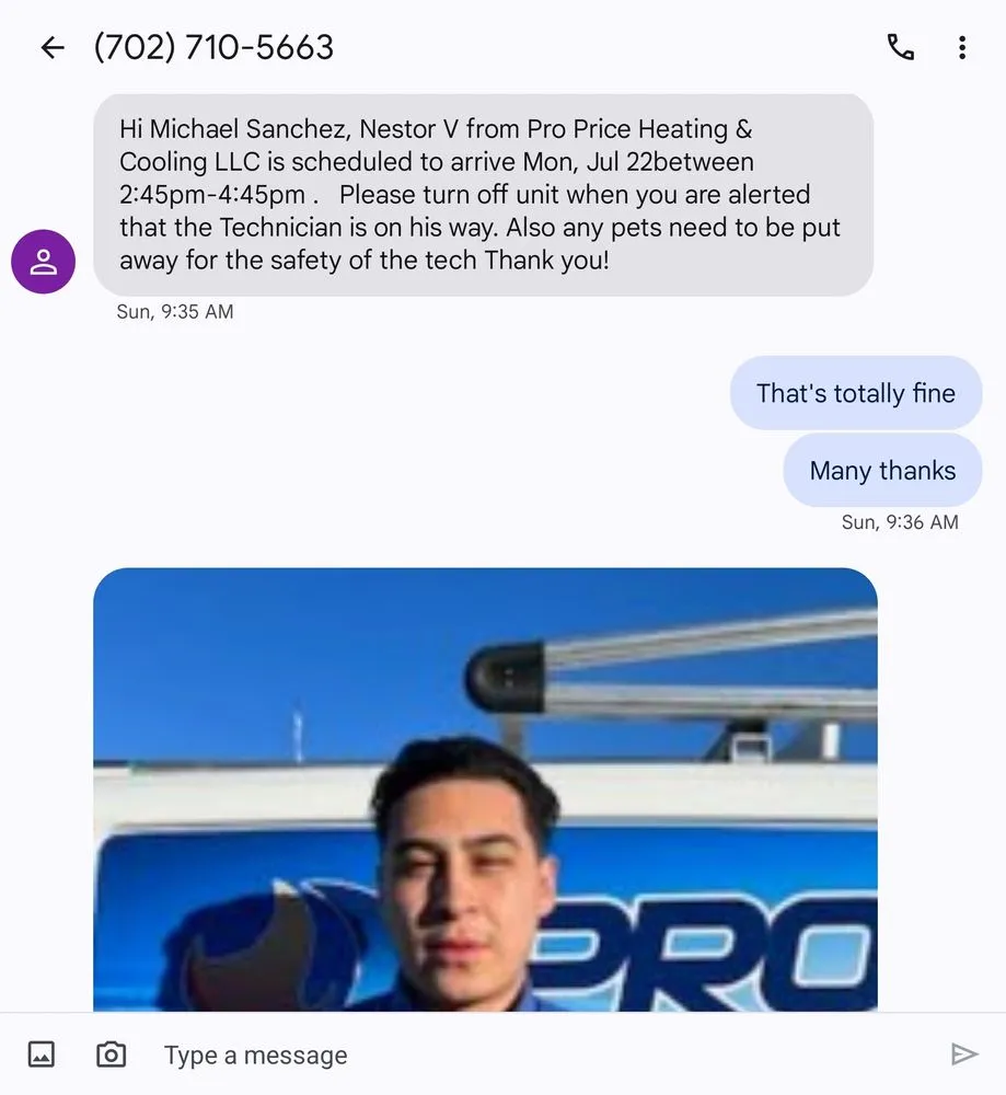 Slide of Pro Price Heating and Cooling