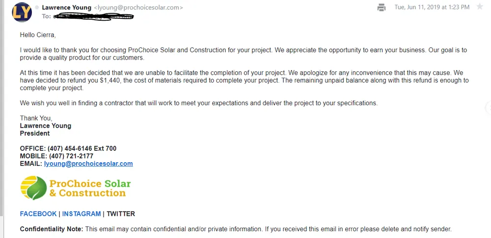 Slide of ProChoice Solar & Construction