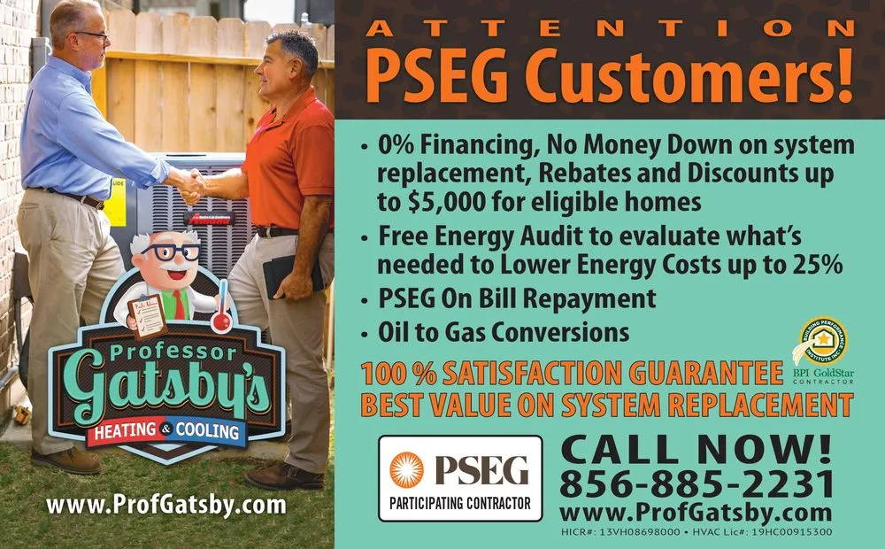 Local HVAC repair experts serving West Berlin, NJ - Professor Gatsby's Heating, Cooling & Plumbing