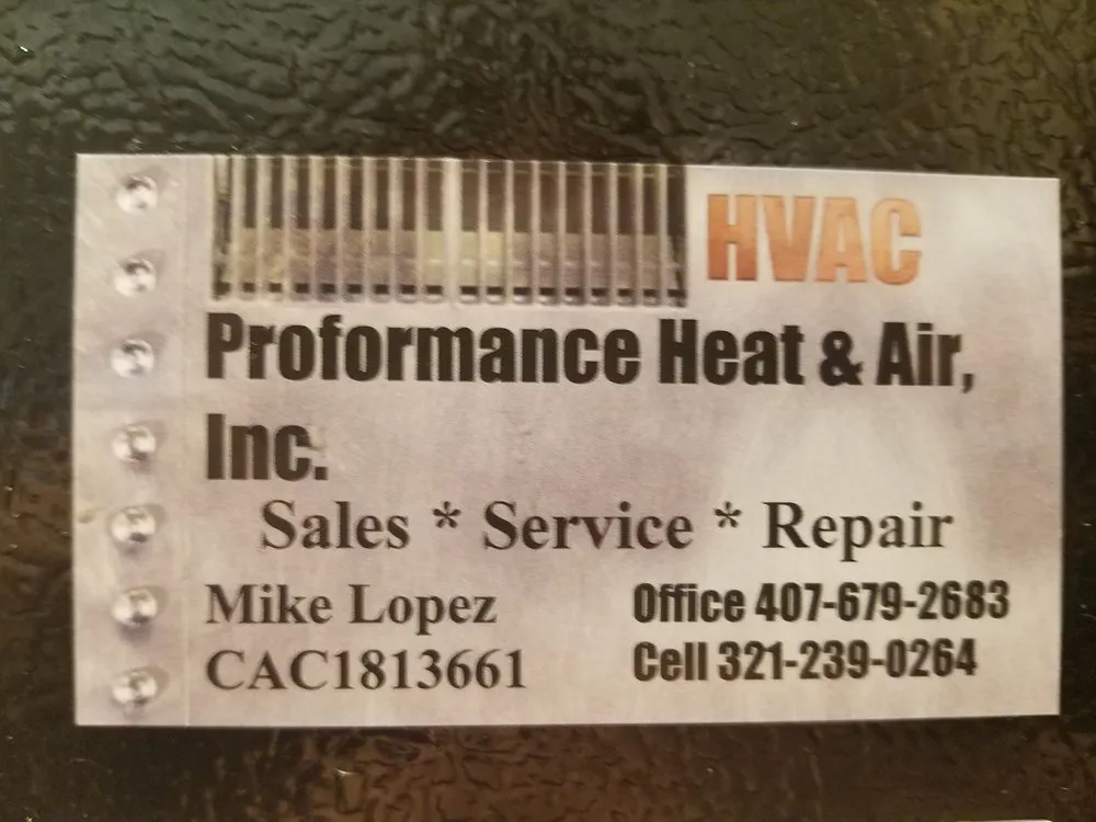 Slide of Proformance Heat & Air