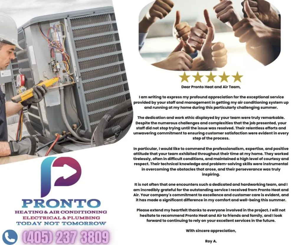 Slide of Pronto Heating & Air Conditioning