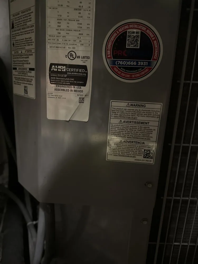 Slide of Provision Heating & Air Conditioning