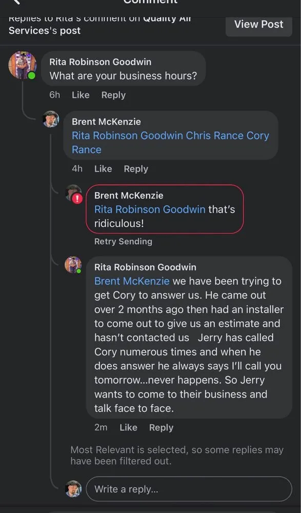 Slide of Quality Air Services