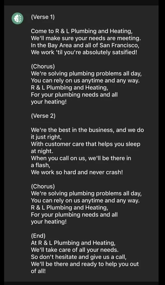 Slide of R & L Plumbing