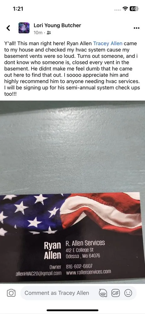 Slide of R Allen Services