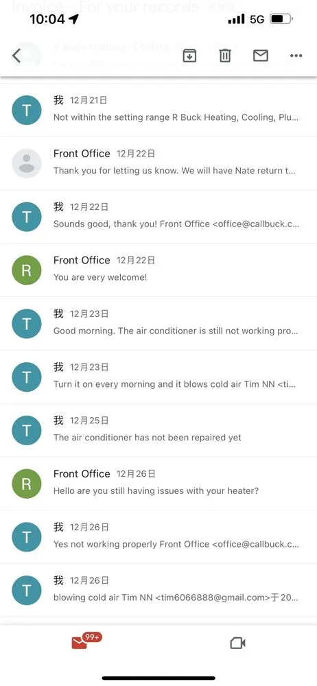 Slide of R Buck Heating, Cooling, Plumbing & Electrical