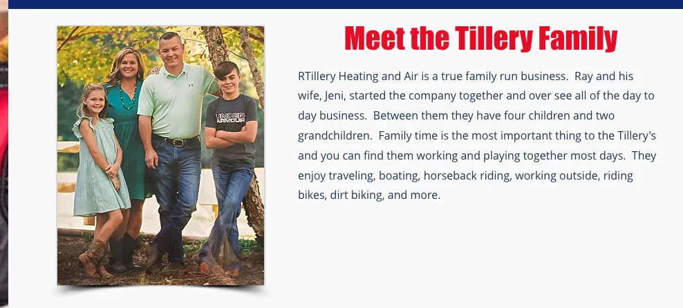 Slide of R Tillery Heating & Air