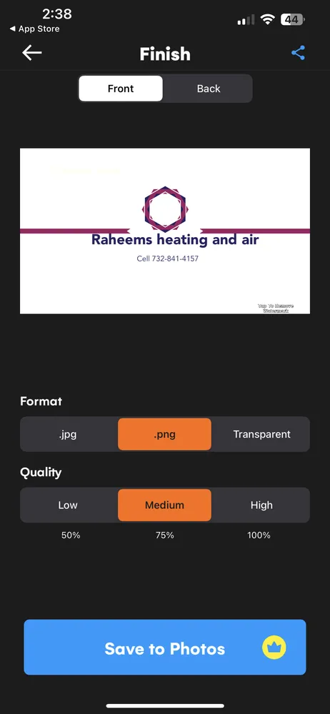 Slide of Raheems heating and air