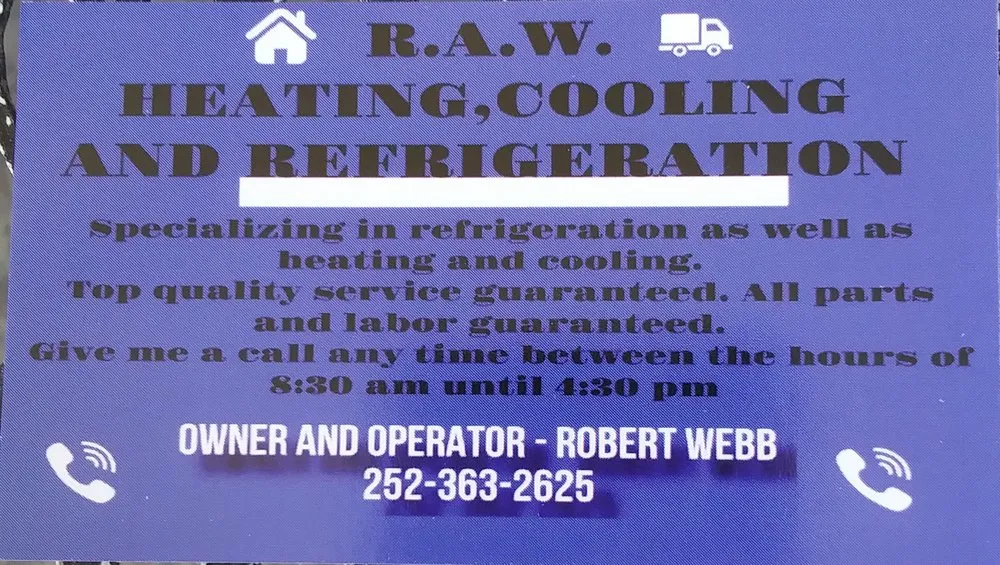 Slide of RAW Heating Cooling and Refrigeration