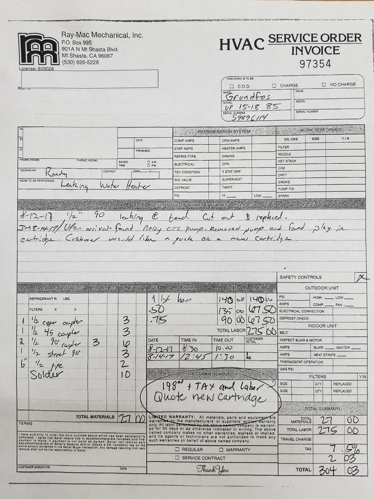 Slide of Ray-Mac Mechanical