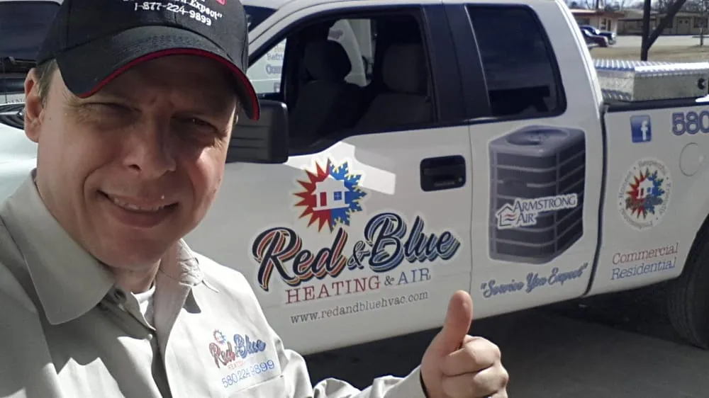 Slide of Red & Blue Heating & Air