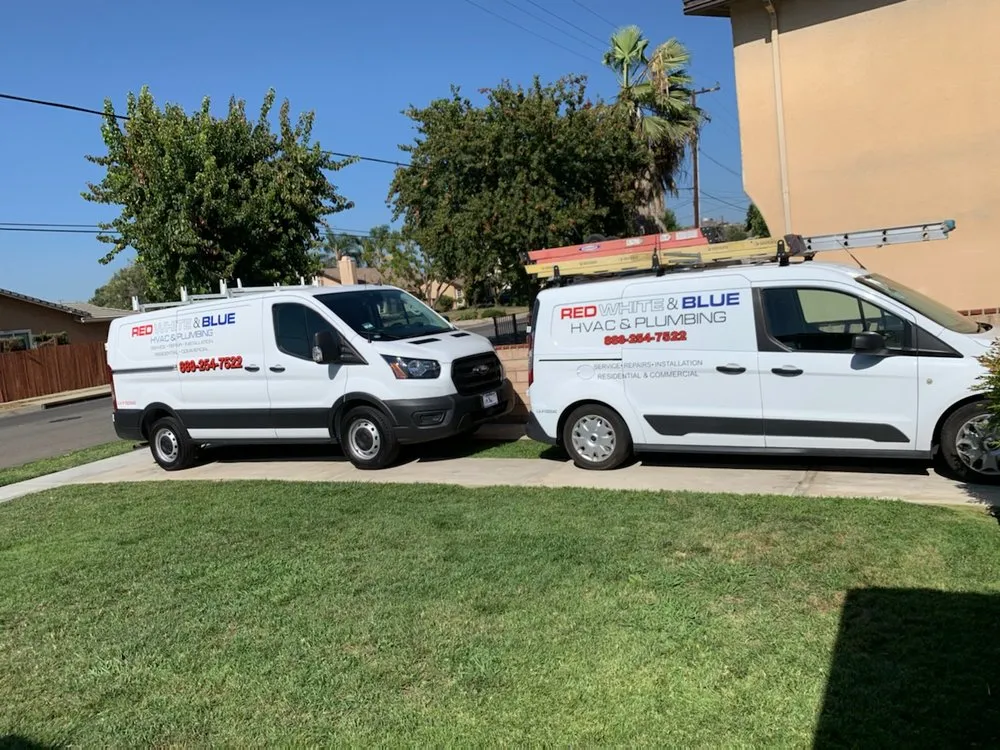 Slide of Red White & Blue HVAC and Plumbing