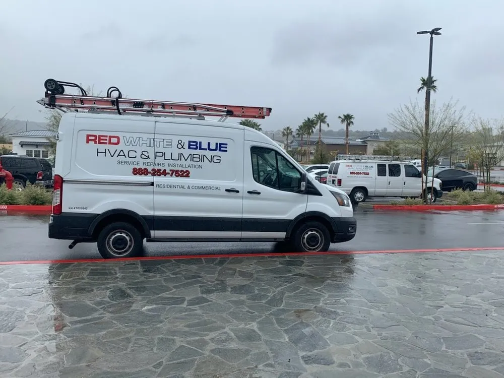 Slide of Red White & Blue HVAC and Plumbing