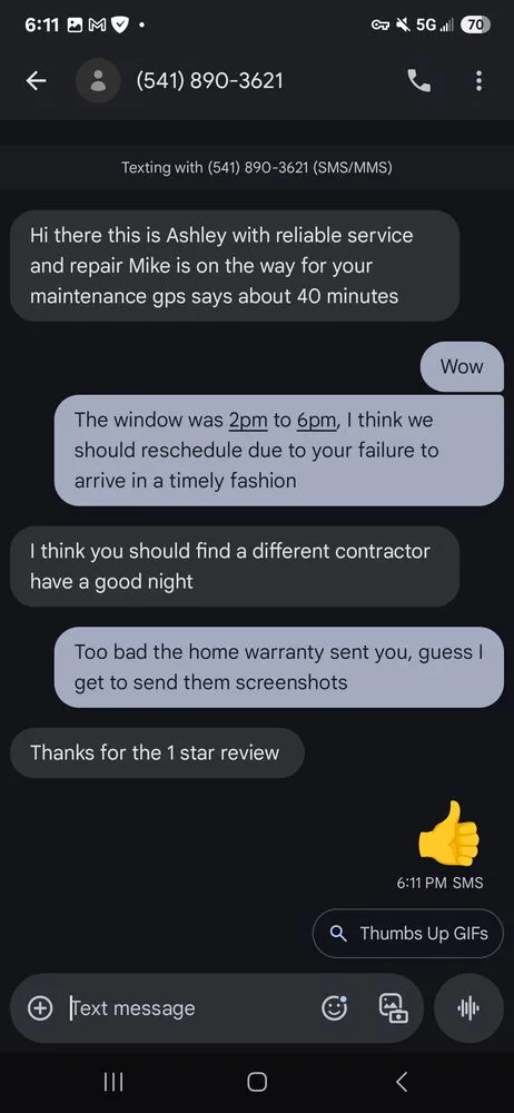 Slide of Reliable Service & Repair