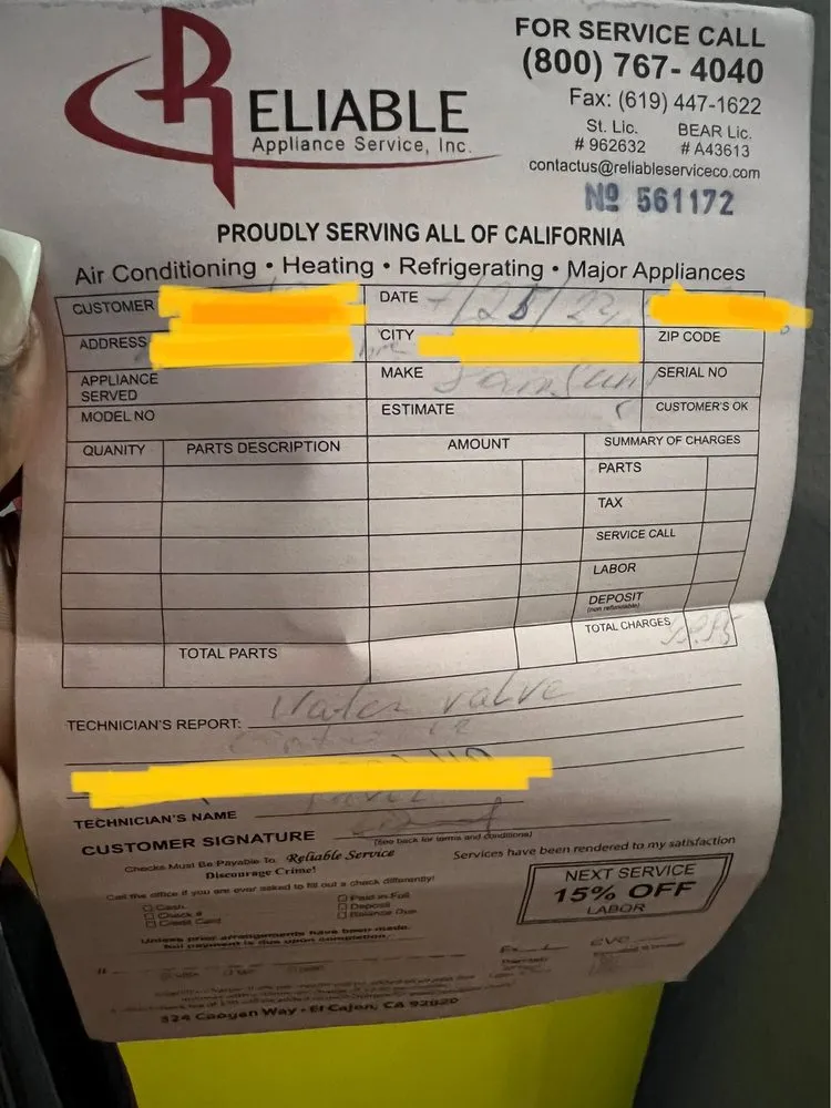 Slide of Reliable Service