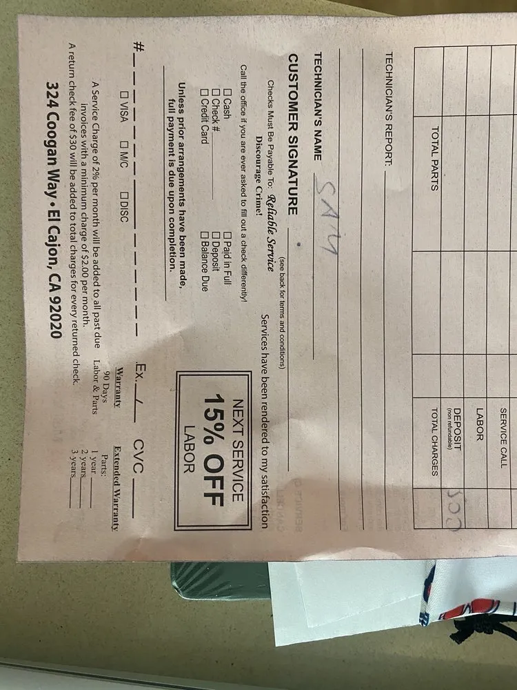 Slide of Reliable Service