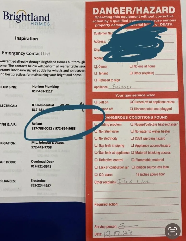 Slide of Reliant Air Conditioning