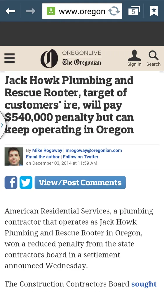 Slide of Rescue Rooter