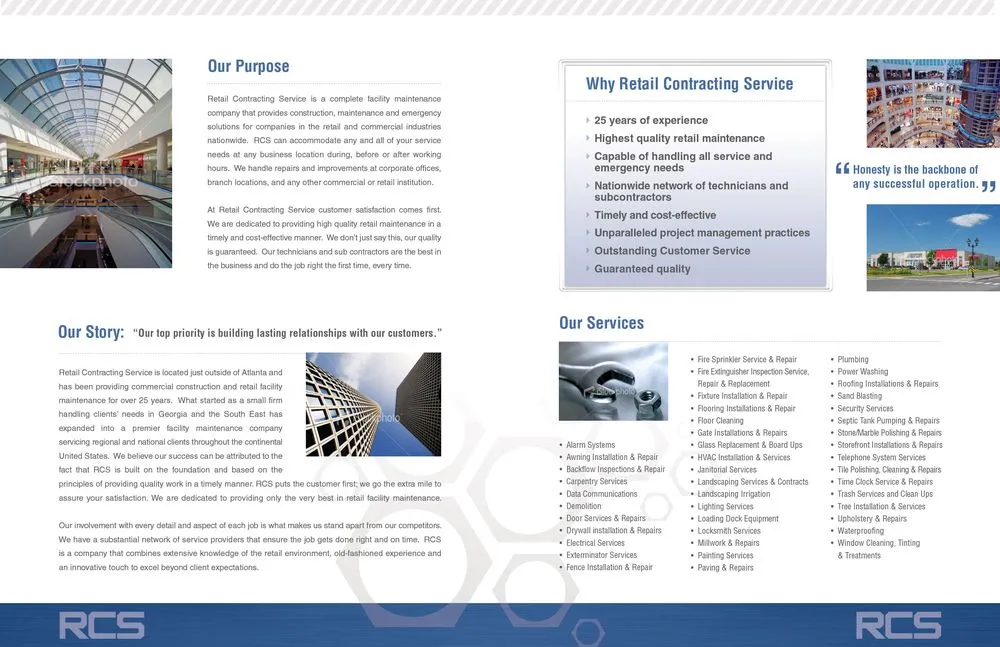 Slide of Retail Contracting Service