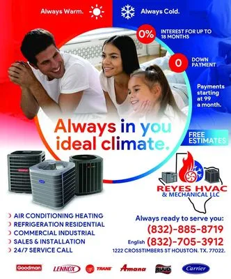 Reyes Hvac Mechanical Logo