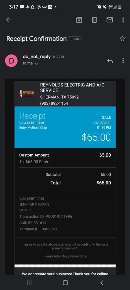 Slide of Reynolds Electric Heating & Air Conditioning Service