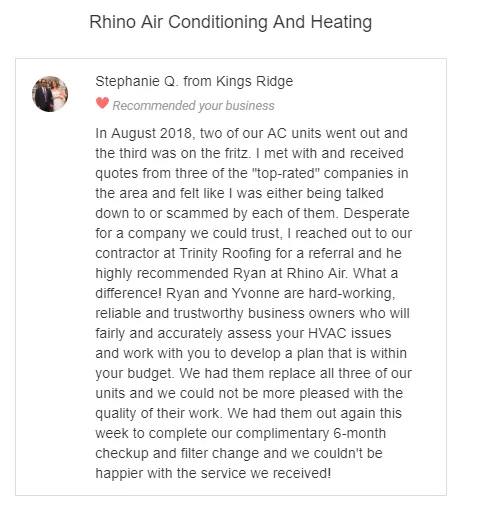 Slide of Rhino Air Conditioning and Heating