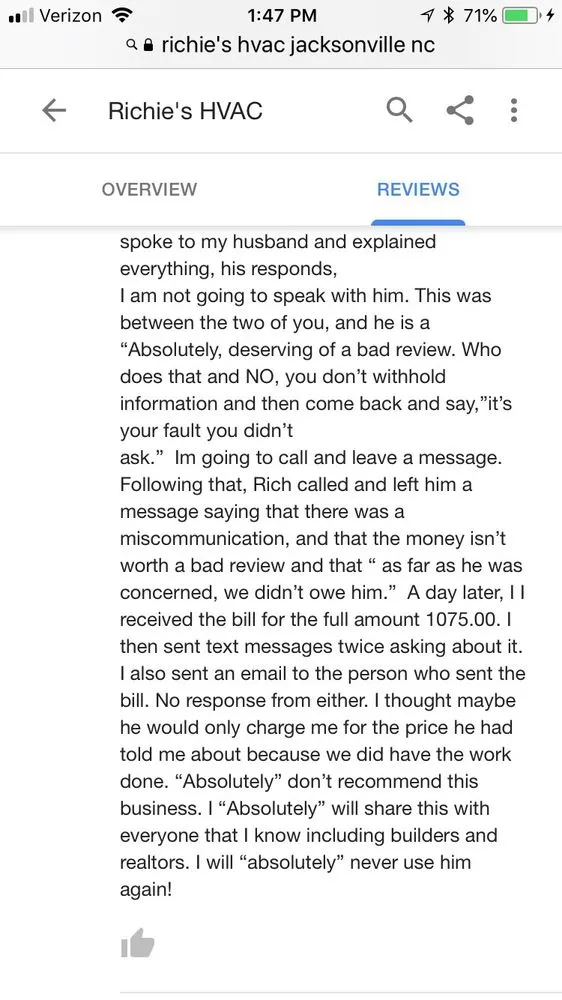 Slide of Richie's HVAC