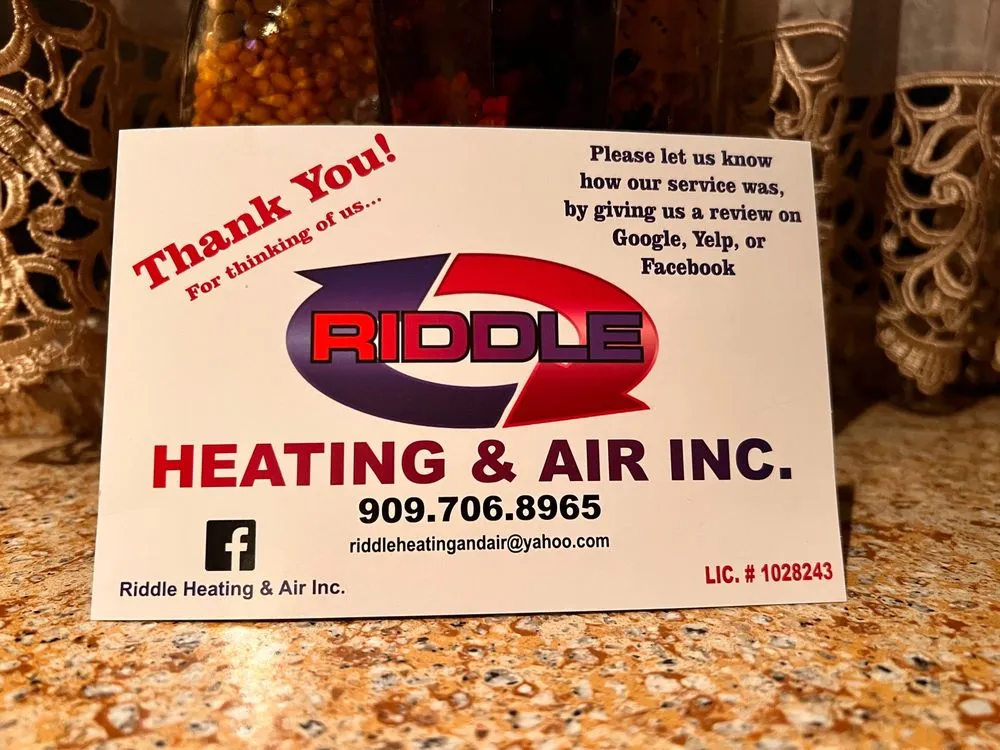 Slide of Riddle Heating and Air
