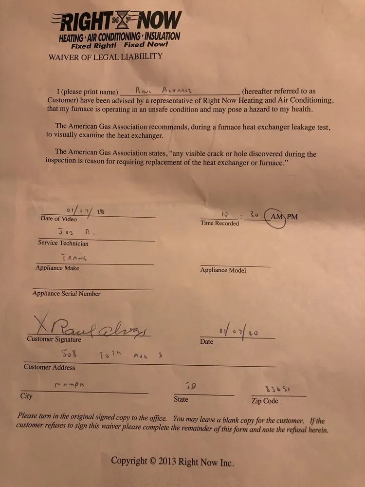 Slide of Right Now Heating, Air Conditioning & Plumbing