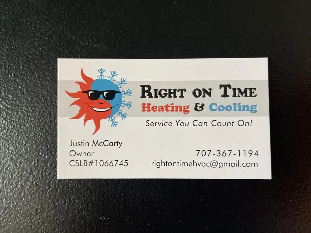 Slide of Right On Time Heating and Cooling