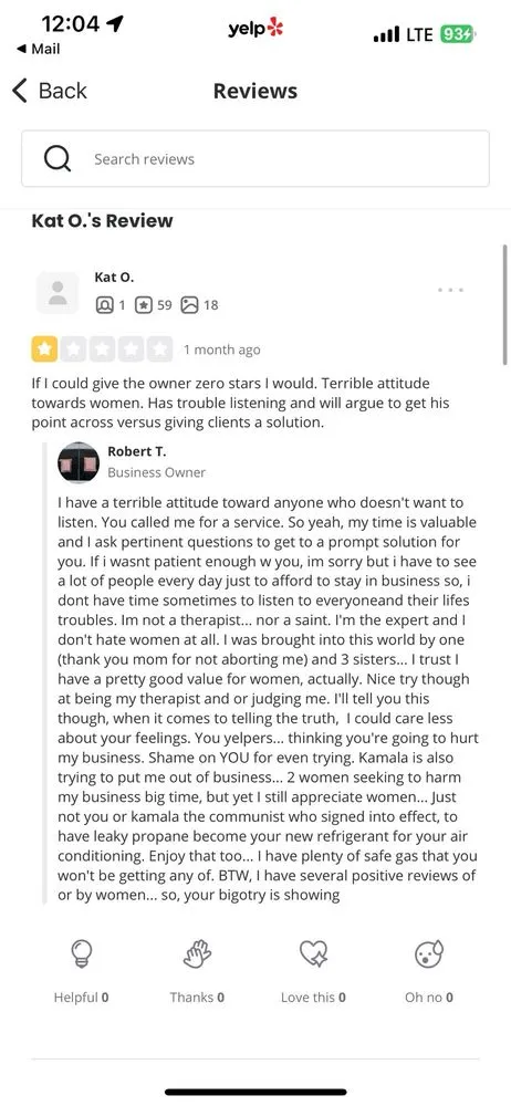 Slide of Rob Tackett's OC Air & Heat