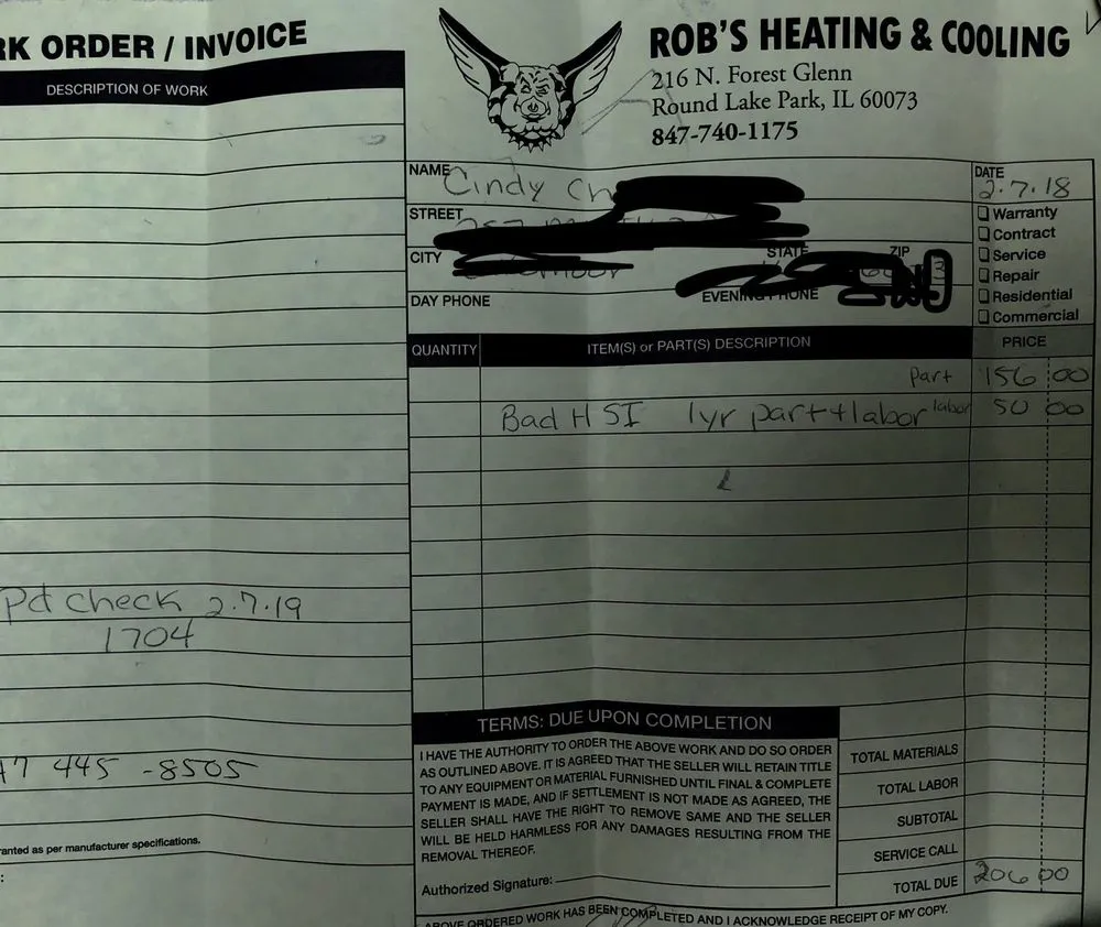 Slide of Rob’s Heating & Cooling