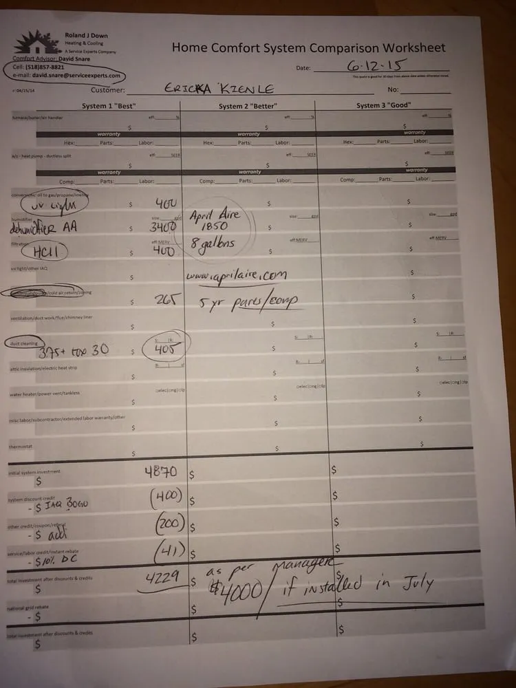 Slide of Roland J. Down Service Experts