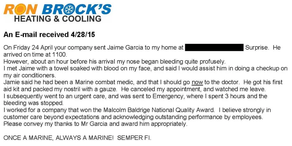 Slide of Ron Brocks Heating And Cooling