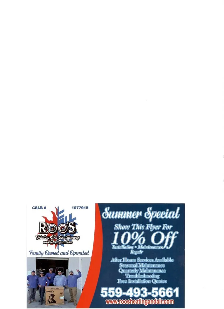 Slide of Roo's Heating and Air Conditioning