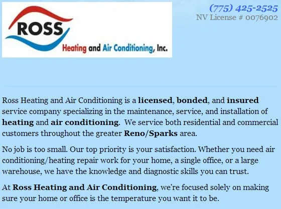 Slide of Ross Heating and Air Conditioning