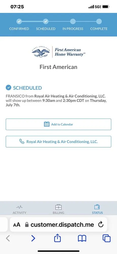 Slide of Royal AC and Heating