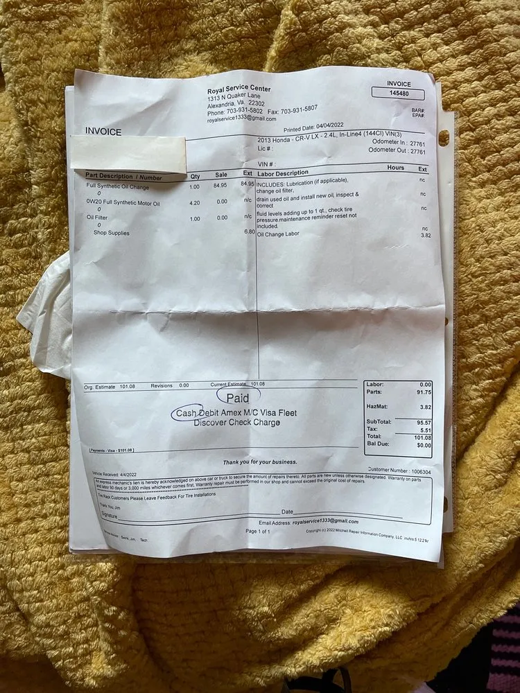 Slide of Royal Service Center