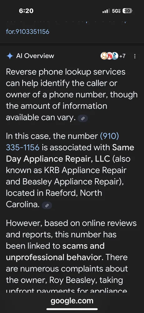 Slide of Roy's AC Heat and Appliance Repair