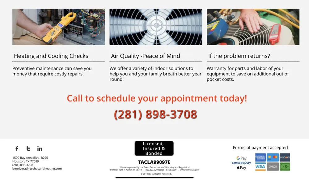 Slide of RTech A/C and Heating